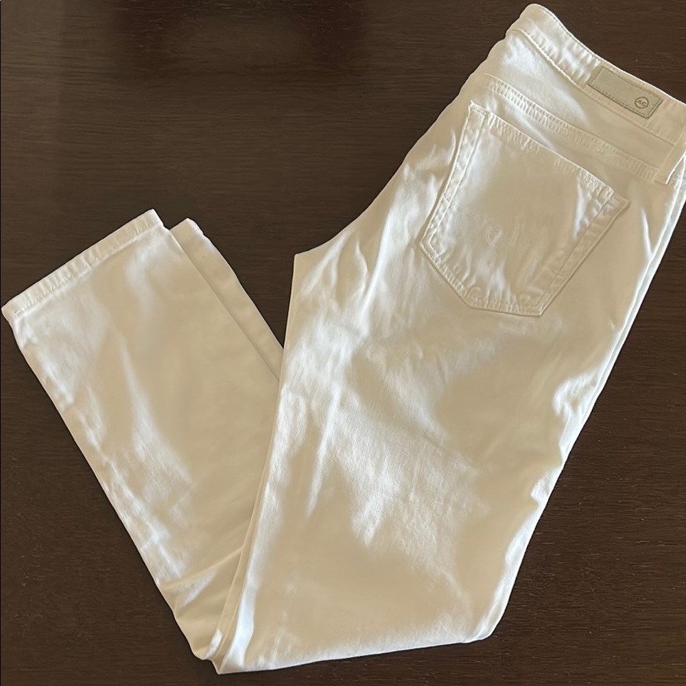 Ag Adriano Goldschmied White Ankle Cropped Jeans